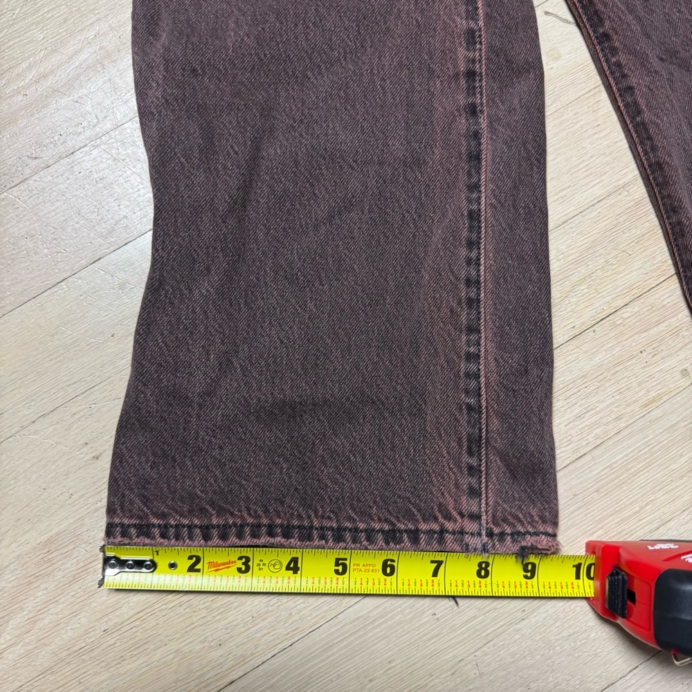 Levi's Premium Baggy Boot Jeans W24 L31 Brown Overdyed Y2K Bootcut - Picture 8 of 10